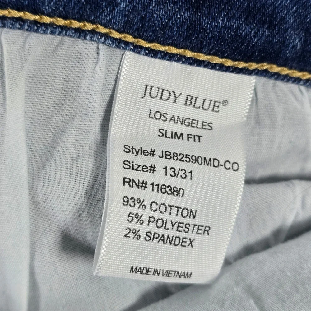 Judy Blue Slim Fit Distressed Medium Wash Jeans Womens 13/31 JB82590MD-CO